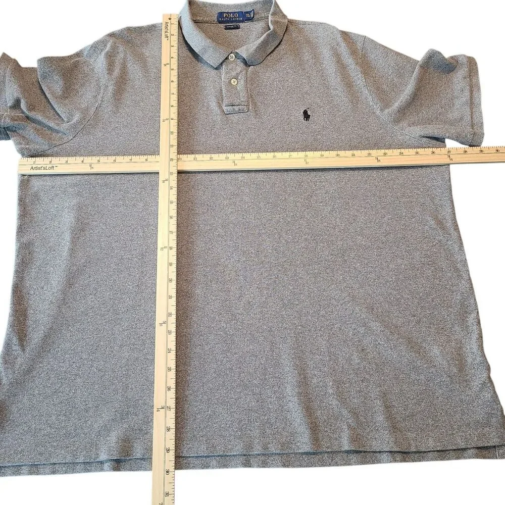 Polo Ralph Lauren Men XXL Gray Cotton Classic Fit Polo Pony Preppy Old Money